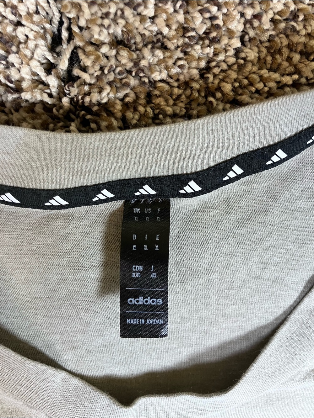 adidas Light Grey Crew Neck Athletic Tee with Black Logo - Picture 2 of 2